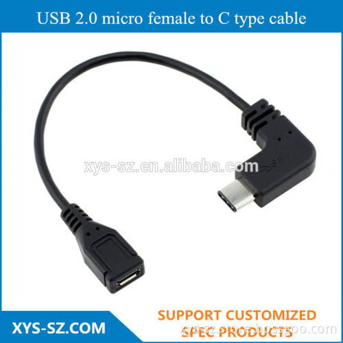 USB 2.0 micro female to C type cable